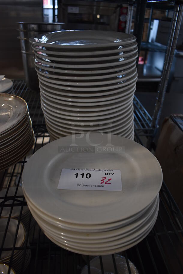 32 White Ceramic Plates. 9x9x1. 32 Times Your Bid! - Image 1 of 3