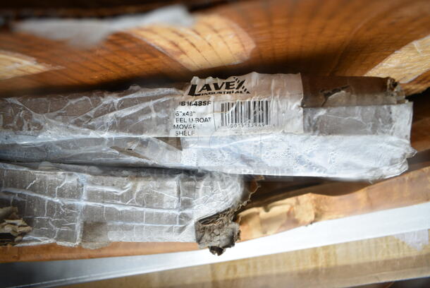 2 BRAND NEW SCRATCH AND DENT! Items Including Lavex 257UB1648SF Universal Removable Steel Shelf for 16" x 48" U-Boat Utility Carts. 2 Times Your Bid! May Be Missing Pieces.  - Image 2 of 4