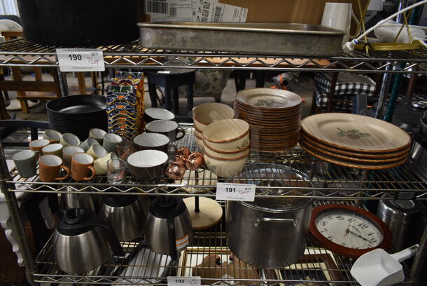 ALL ONE MONEY! Tier Lot of Various Items Including Ceramic Mugs and Plates