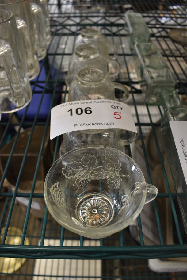 5 Glass Mugs. 4x3.5x2.5. 5 Times Your Bid! - Image 2 of 3