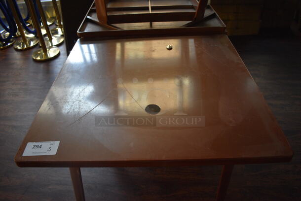 4 Brown Tables. 31.5x31.5x29.5. 4 Times Your Bid! (lounge) - Image 2 of 4