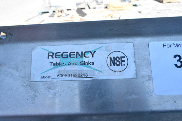 Regency 600S31620218 Stainless Steel 3 Bay Sink w/ Garbage Disposal and Drain Board.  - Image 8 of 8