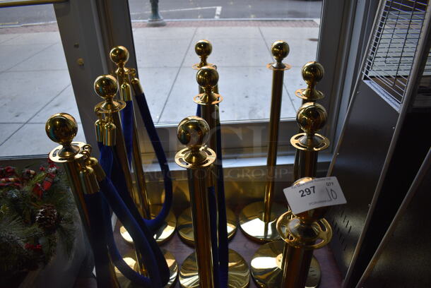 10 Gold Finish Metal Stanchions. 12x12x42. 10 Times Your Bid! (lounge) - Image 3 of 3