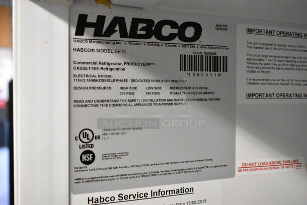 Habco SE12 Metal Commercial Single Door Reach In Cooler Merchandiser w/ Poly Coated Racks. 115 Volts, 1 Phase. Tested and Working! - Image 4 of 4