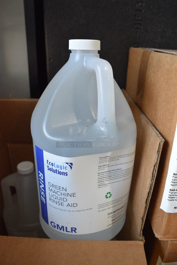 3 Boxes of 4 EcoLogic Solutions Green Machine Liquid Rinse Aid Jugs. 6x6x12. 3 Times Your Bid!