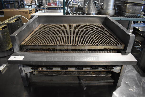 Stainless Steel Commercial Countertop Natural Gas Powered Charbroiler Grill. 36x31.5x20