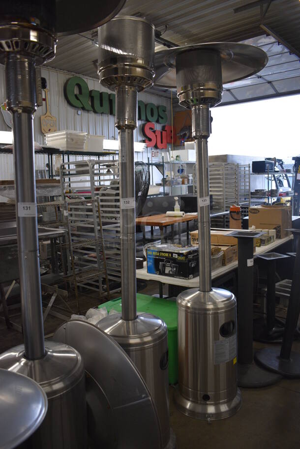 Hampton Bay Model NCZH-G-SS Metal Commercial Floor Style Propane Gas Patio Heater. 48,000 BTU. 32x32x89 - Image 1 of 5