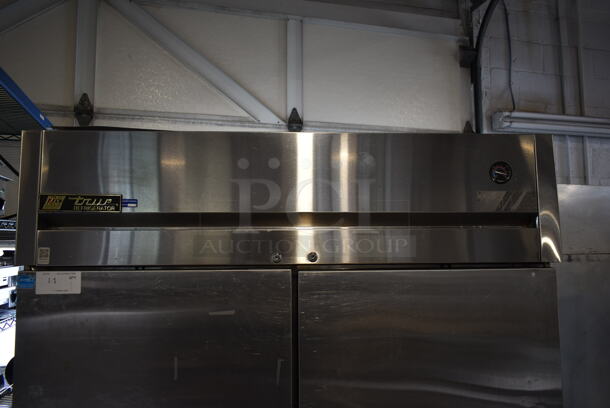 2012 True TG2R-2S ENERGY STAR Stainless Steel Commercial 2 Door Reach In Cooler w/ Poly Coated Racks on Commercial Casters. 115 Volts, 1 Phase. Tested and Working! - Image 3 of 9