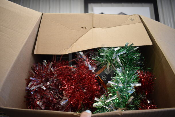 ALL ONE MONEY! Lot of 3 Boxes of Christmas Decorations Including Christmas Tree and Garland! - Image 4 of 4
