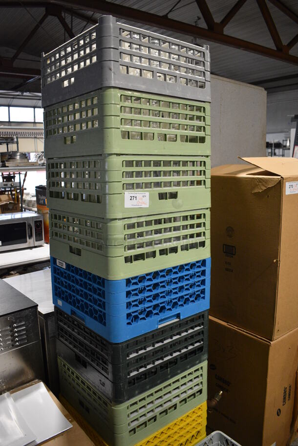 ALL ONE MONEY! Lot of 11 Various Dish Caddies of Various Glasses Including Wine Glasses - Image 1 of 6