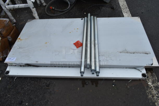 BRAND NEW SCRATCH AND DENT! Regency 600T3060G 30" x 60" 18-Gauge 304 Stainless Steel Commercial Work Table with Galvanized Legs and Undershelf - Image 2 of 5