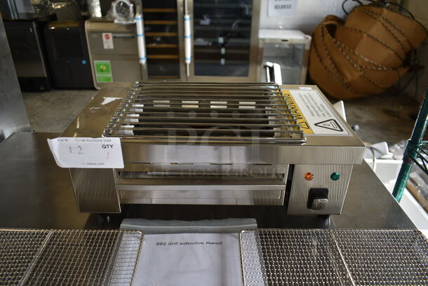 BRAND NEW SCRATCH AND DENT! 2022 Hoocoo IBG-18 Stainless Steel Commercial Countertop Electric Powered Barbecue BBQ Grill. 110 Volts, 1 Phase. Tested and Working! - Image 3 of 6