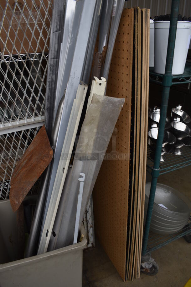 ALL ONE MONEY! Lot of Various Metal Items Including Grates, Peg Board and Trash Can! - Image 4 of 6