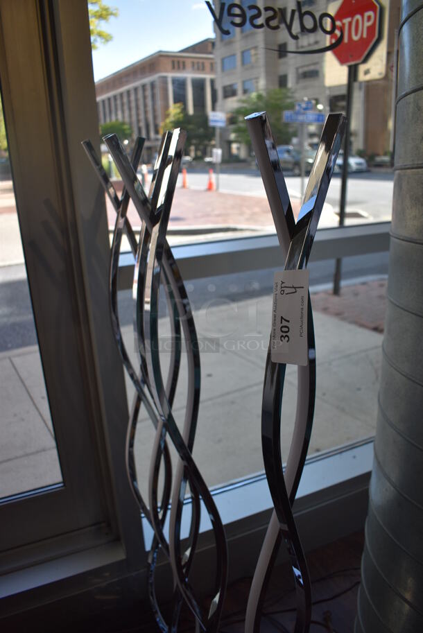 4 Metal Floor Style Decorative Fixtures. 6x11x58. 4 Times Your Bid! (lounge) - Image 3 of 4
