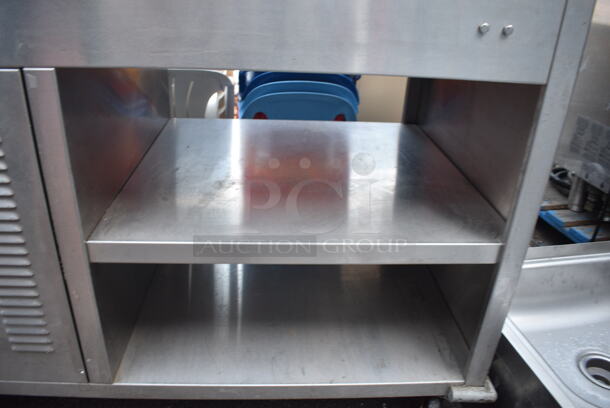 Kessel Stainless Steel Commercial Station w/ 2 Under Shelves on Commercial Casters.  - Image 3 of 5
