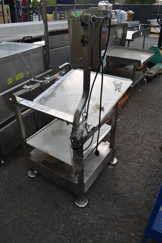 Face to Face Stainless Steel Commercial Meat Slicer Stand. 