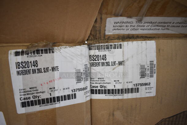 BRAND NEW IN BOX! Cambro White Poly Ingredient Bin w/ Lid on Commercial Casters. 13x28x29 - Image 7 of 7