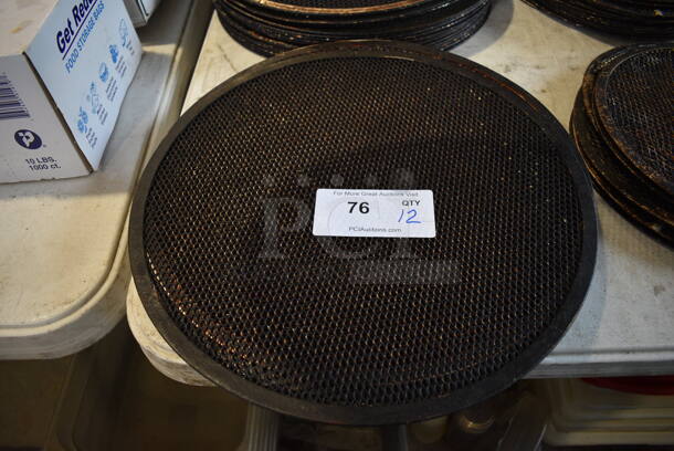 12 Metal Round Mesh Pizza Pie Screens. 16x16. 12 Times Your Bid!