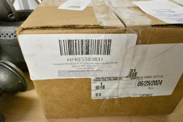 2 BRAND NEW SCRATCH AND DENT! Items Including HPKE5383831 Cleveland KE53838-31 Trs;208,240,480p/24,120s/50,60, HPKE6022394 Cleveland KE602239-4 Tilt Stop Arm; T1. 2 Times Your Bid!  - Image 6 of 6