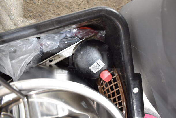 ALL ONE MONEY! Lot of Various Items Including Utensils, Metal Bowl, Pitcher Lids and Poly Bins.  - Image 5 of 6