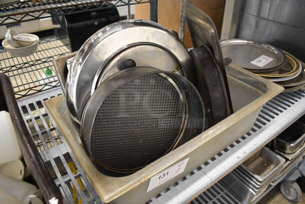 ALL ONE MONEY! Lot of Various Metal Items Including Lids and Springform Baking Pan in Clear Poly Bin! - Image 2 of 5