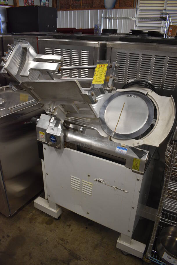 2015 Fujee Metal Commercial Floor Style Meat Slicer on Commercial Casters. 220 Volts. 42x32x59 - Image 1 of 9