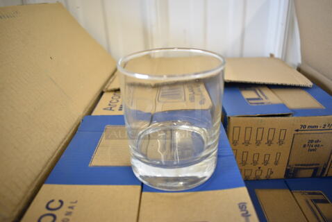 48 BRAND NEW IN BOX! Arcoroc Rocks Glasses. 2.75x2.75x3.25. 48 Times Your Bid!