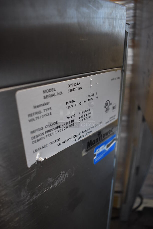 2012 Manitowoc QY0134A Stainless Steel Commercial Self Contained Undercounter Ice Machine. 115 Volts, 1 Phase. 26x28x33 - Image 7 of 8