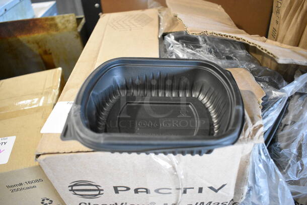 Box of Black Plastic Container Bases