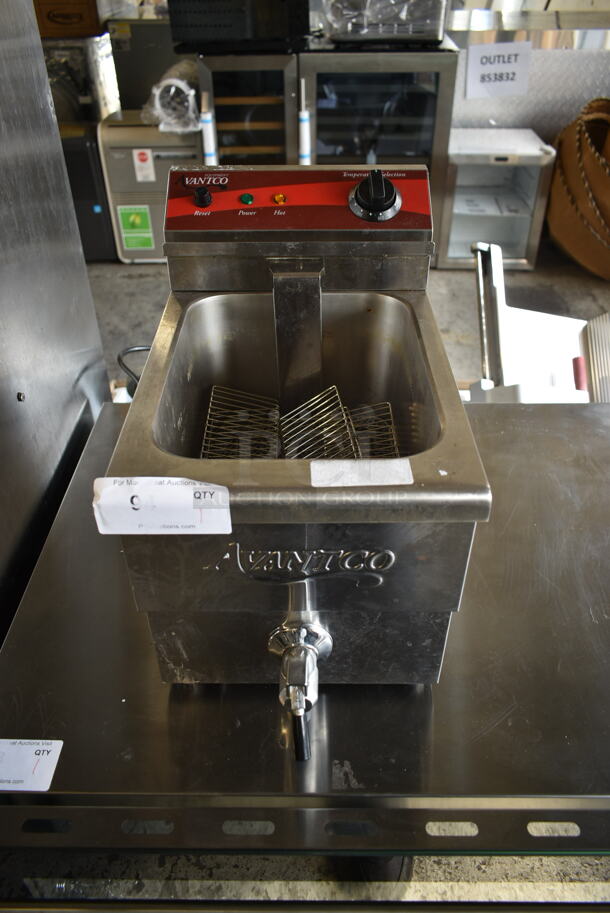 Avantco 177F200 Stainless Steel Commercial Countertop Electric Powered Deep Fat Fryer. 208-240 Volts, 1 Phase. - Image 1 of 7
