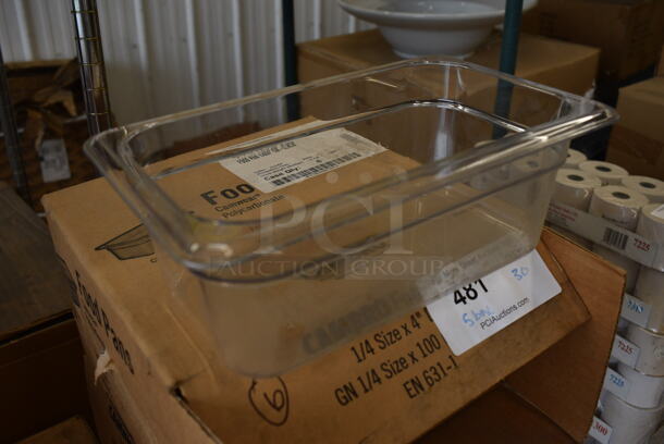 ALL ONE MONEY! Lot of 30 BRAND NEW IN BOX! Cambro Clear Poly 1/4 Size Drop In Bins. 1/4x4 - Image 2 of 3