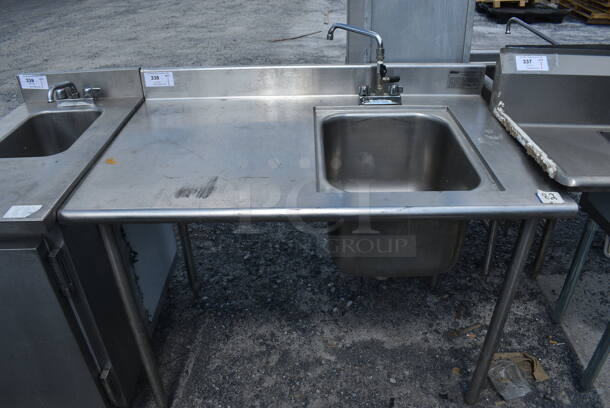 Eagle Stainless Steel Commercial Single Bay Sink w/ Faucet and Handles. 48x30x39.5. Bay 16x20x13