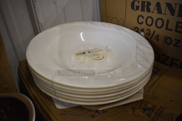 12 BRAND NEW IN BOX! Zenix White Ceramic Plates. 11x11x2. 12 Times Your Bid! - Image 2 of 3