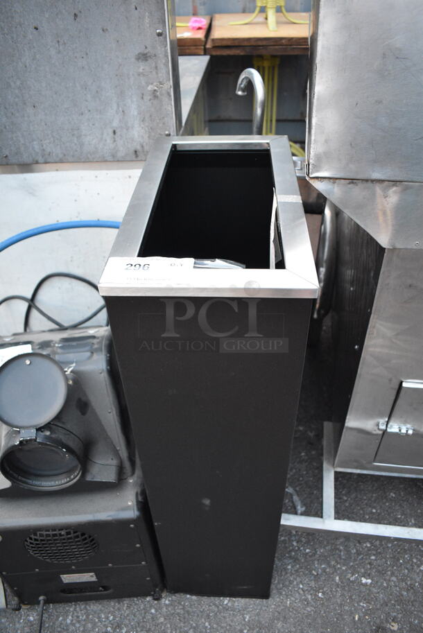 BRAND NEW SCRATCH AND DENT! Lancaster Table & Seating 475DW17RBK 17 Gallon Black Powder-Coated Metal Rectangular Decorative Waste Receptacle - Image 2 of 4