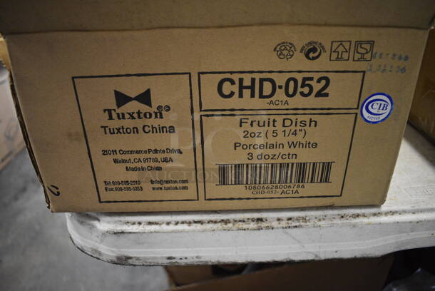 36 BRAND NEW IN BOX! Tuxton CHD-052 White Ceramic Fruit Dish Bowls. 5.25x5.25x1.5. 36 Times Your Bid! - Image 4 of 4