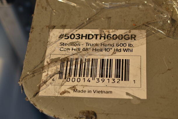 Lavex 503HDTH600GR 600 lb. Gray Hand Truck With 10" Solid Rubber Wheels - Image 5 of 5