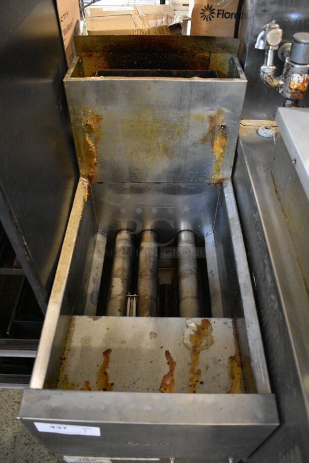 2012 Dean Model SR142GP Stainless Steel Commercial Floor Style Propane Gas Powered Deep Fat Fryer. 105,000 BTU. 15.5x29x39 - Image 2 of 5