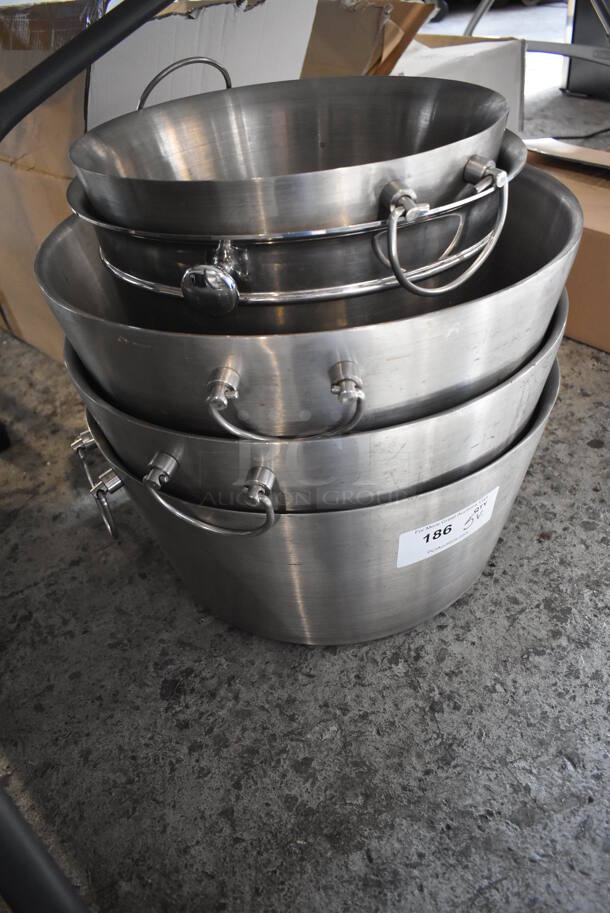 5 Various Metal Buckets. Includes 19x19x9, 15x15x10, 14x14x7.5. 5 Times Your Bid! - Image 5 of 5