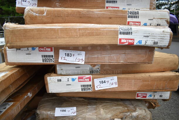 2 Boxes of 2 BRAND NEW SCRATCH AND DENT! Metro 2460BR Super Erecta Brite Wire Shelf - 24" x 60". 2 Times Your Bid! May Be Missing Pieces.  - Image 2 of 3