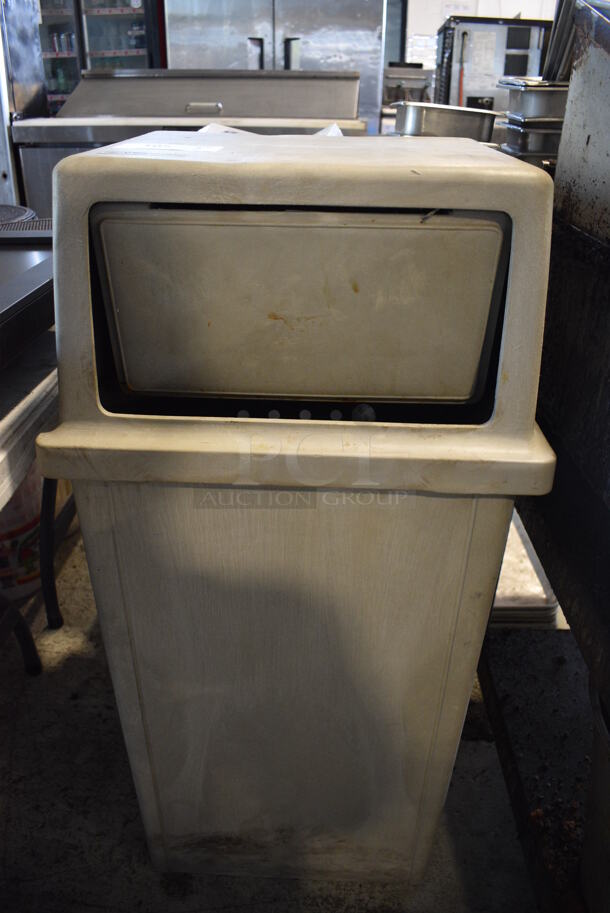Rubbermaid Gray Poly Trash Can Shell w/ Lid. 19.5x19.5x39.5 - Image 1 of 3