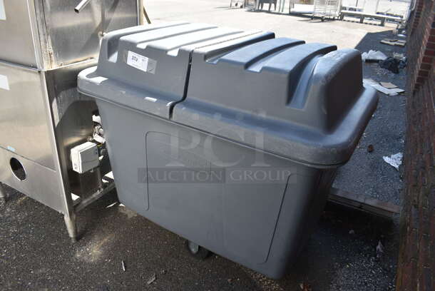 Rubbermaid Gray Poly Bin w/ Lid on Commercial Casters. 44x30x40 - Image 2 of 3