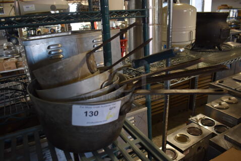 6 Various Metal Sauce Pans. Includes 11.5x6x4. 6 Times Your Bid!