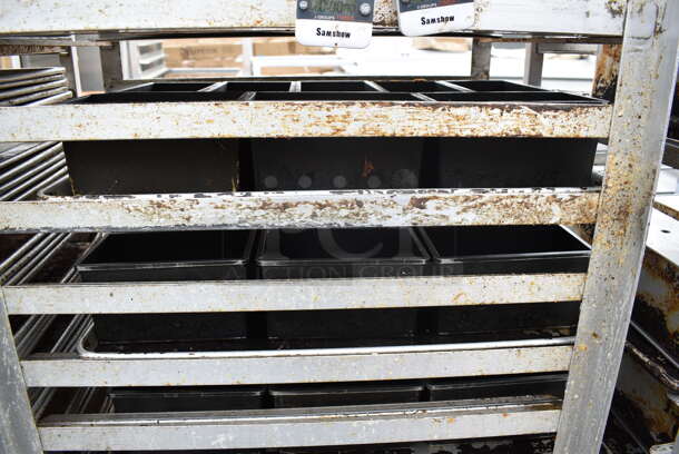 Metal Commercial Pan Transport Rack on Commercial Casters w/ 22 Metal Pans - Image 4 of 7