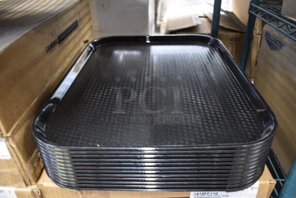 24 BRAND NEW IN BOX! Cambro Black Poly Trays. 14x18x1. 24 Times Your Bid!