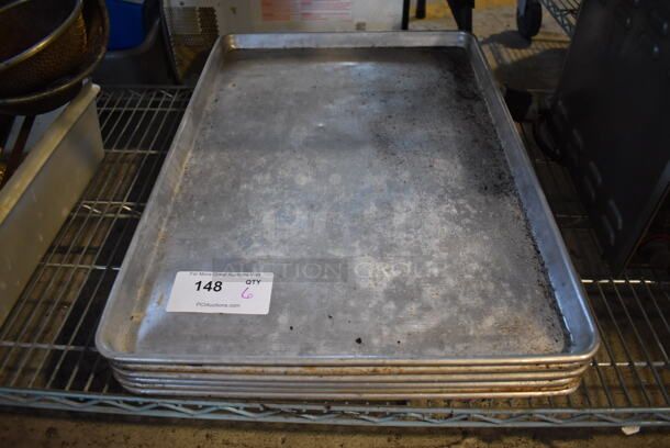 6 Metal Full Size Baking Pans. 18x26x1. 6 Times Your Bid!