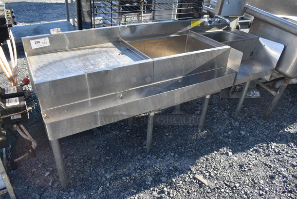 Stainless Steel Wash Station w/ Drain Board, Ice Bin, Sink, Faucet, Handles and Speedwell. 66x23x33. Bay 14.5x10x6