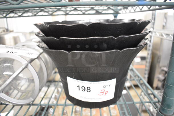 ALL ONE MONEY! Lot of 3 Black Poly Bowls! 9.5x9.5x5.5 - Image 1 of 2