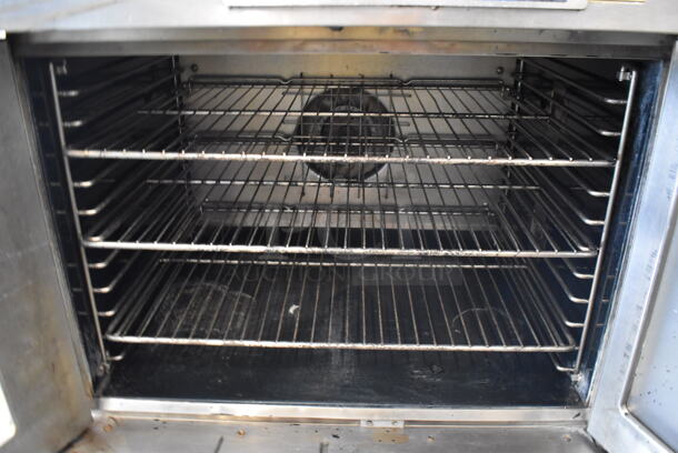 2 Baker's Pride Commercial Stainless Steel Natural Gas Powered Double Stack Convection Oven With Steel Racks On Commercial Casters. 2 Times Your Bid!  - Image 5 of 6