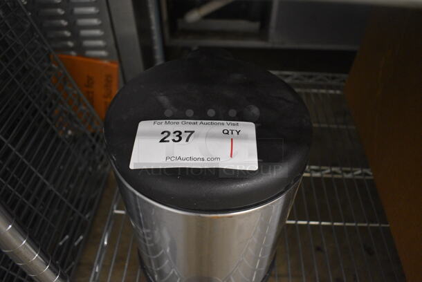 Chrome and Black Finish Trash Can. 8x9x10.5 - Image 2 of 4