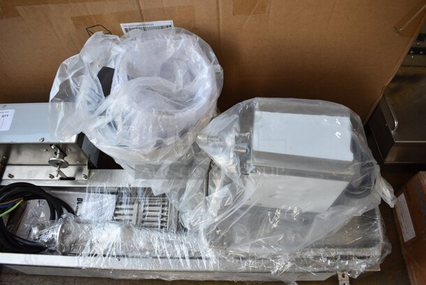 BRAND NEW IN BOX! Model T-101 Stainless Steel Commercial Countertop Electric Powered Automatic Donut Making Machine. 110 Volts. Stock Picture Used As Gallery. 39x19x24. - Image 3 of 11
